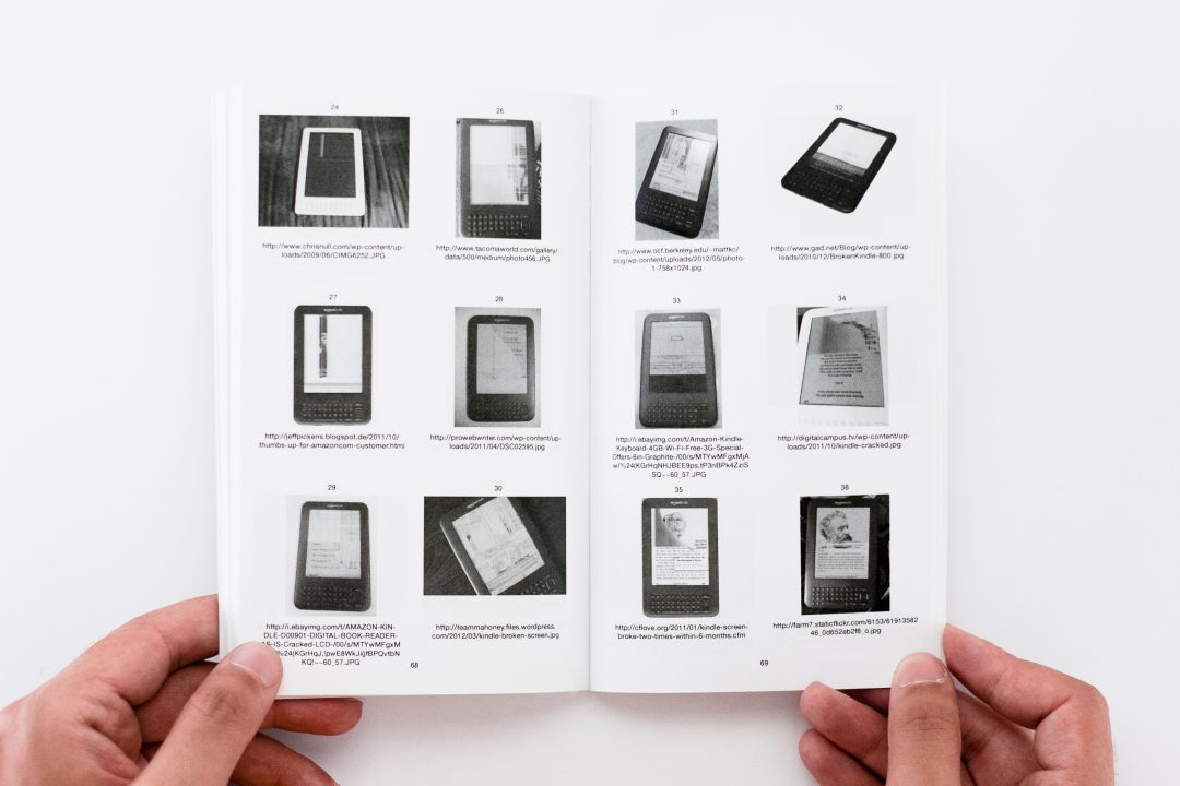 56 Broken Kindle Screens, Silvio Lorusso and Sebastian Schmieg, 2012
