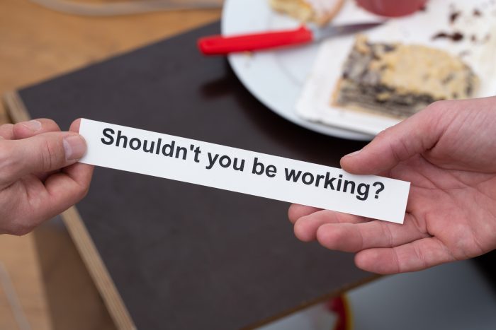 Shouldn’t you be working? stickers at Gallery.delivery (Photo: André Wunstorf)