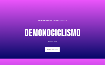 Generatore di titolazzi lefty, Silvio Lorusso, 2019