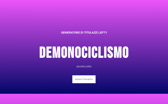 Generatore di titolazzi lefty, Silvio Lorusso, 2019